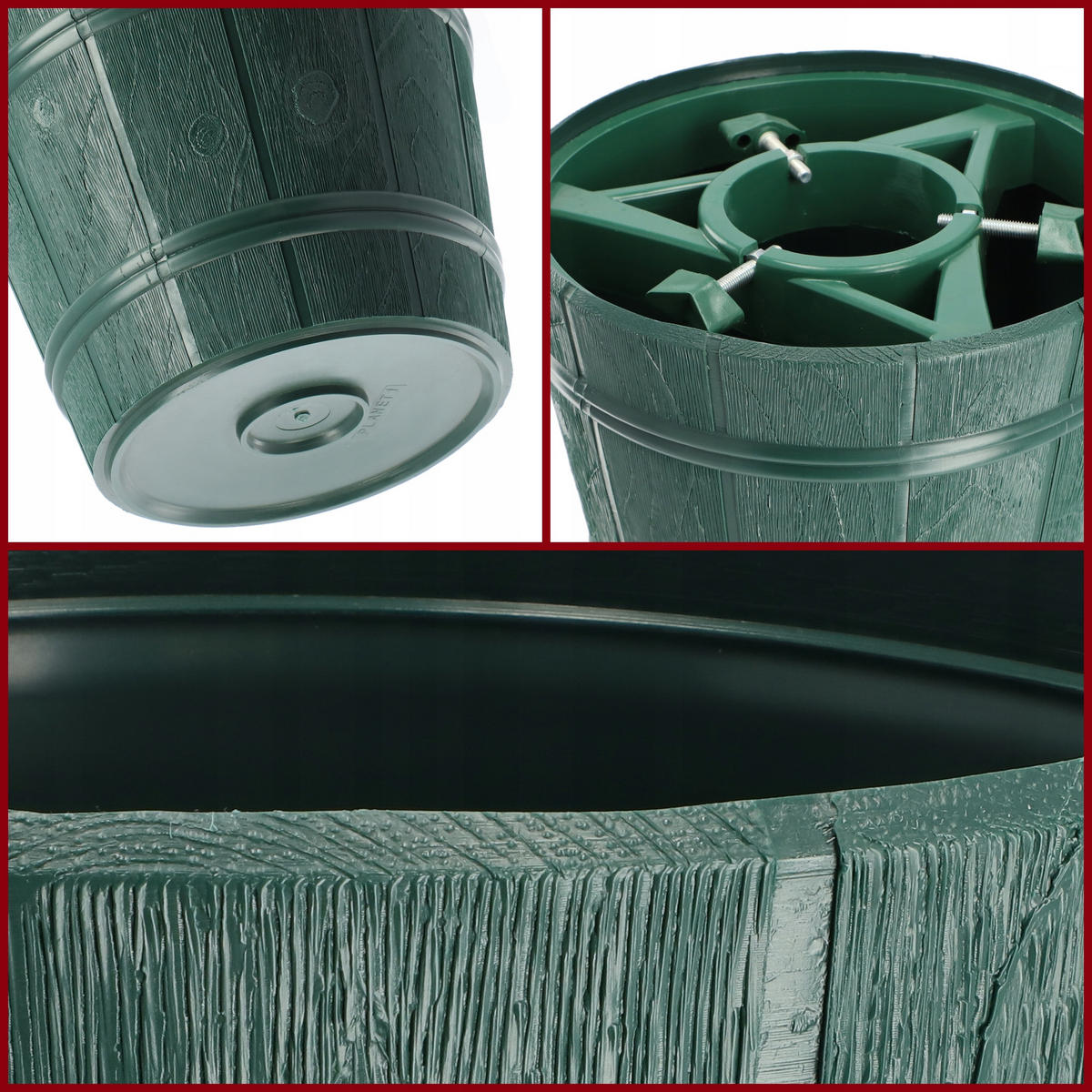 KADAX Weihnachtsbaumständer für einen echten Weihnachtsbaum, Topfbaum 2,4 m - Grün, Kunststoff (24.5cm) - KADAX