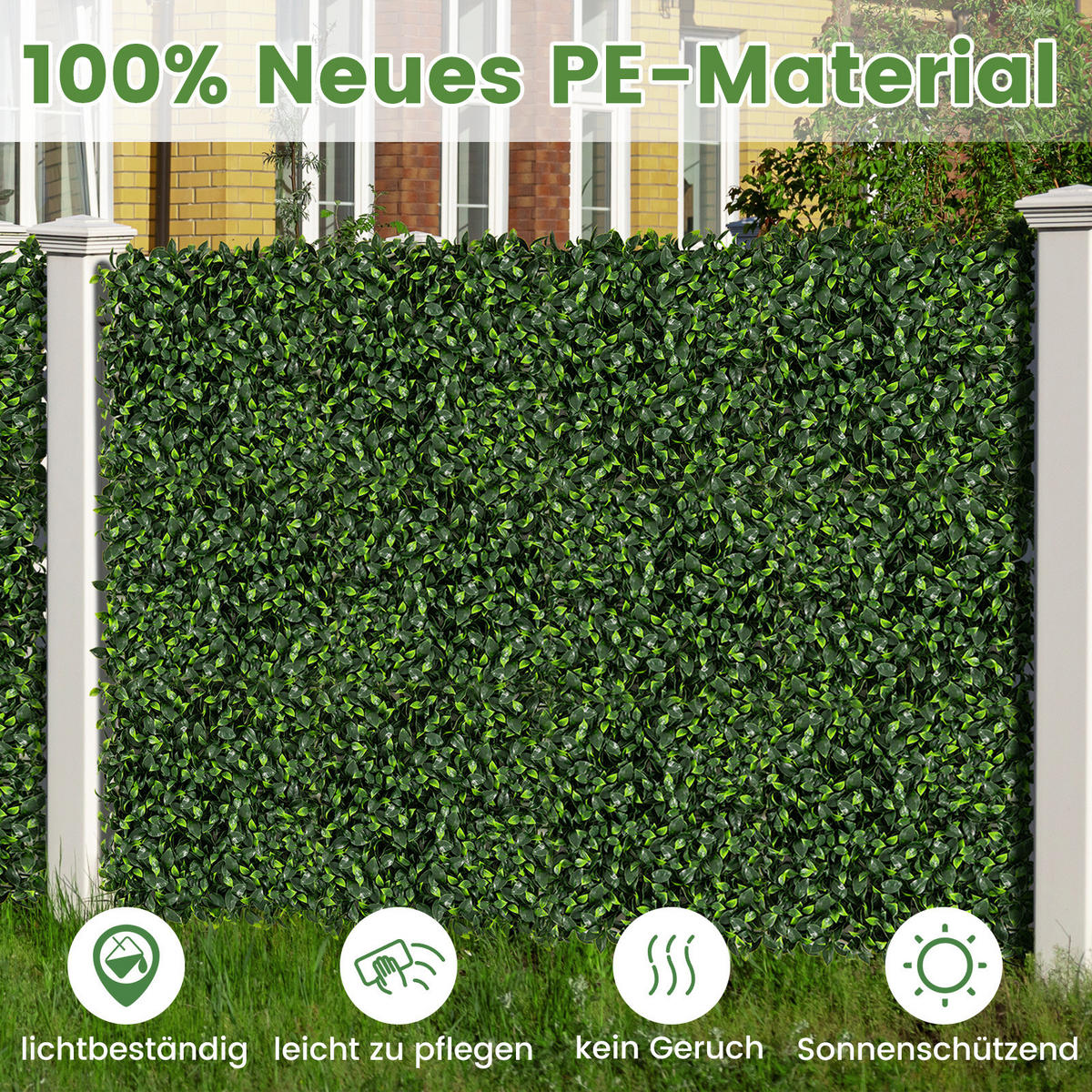 VÄXTVÄGG Grön - Grön, Plast (1cm) - COSTWAY