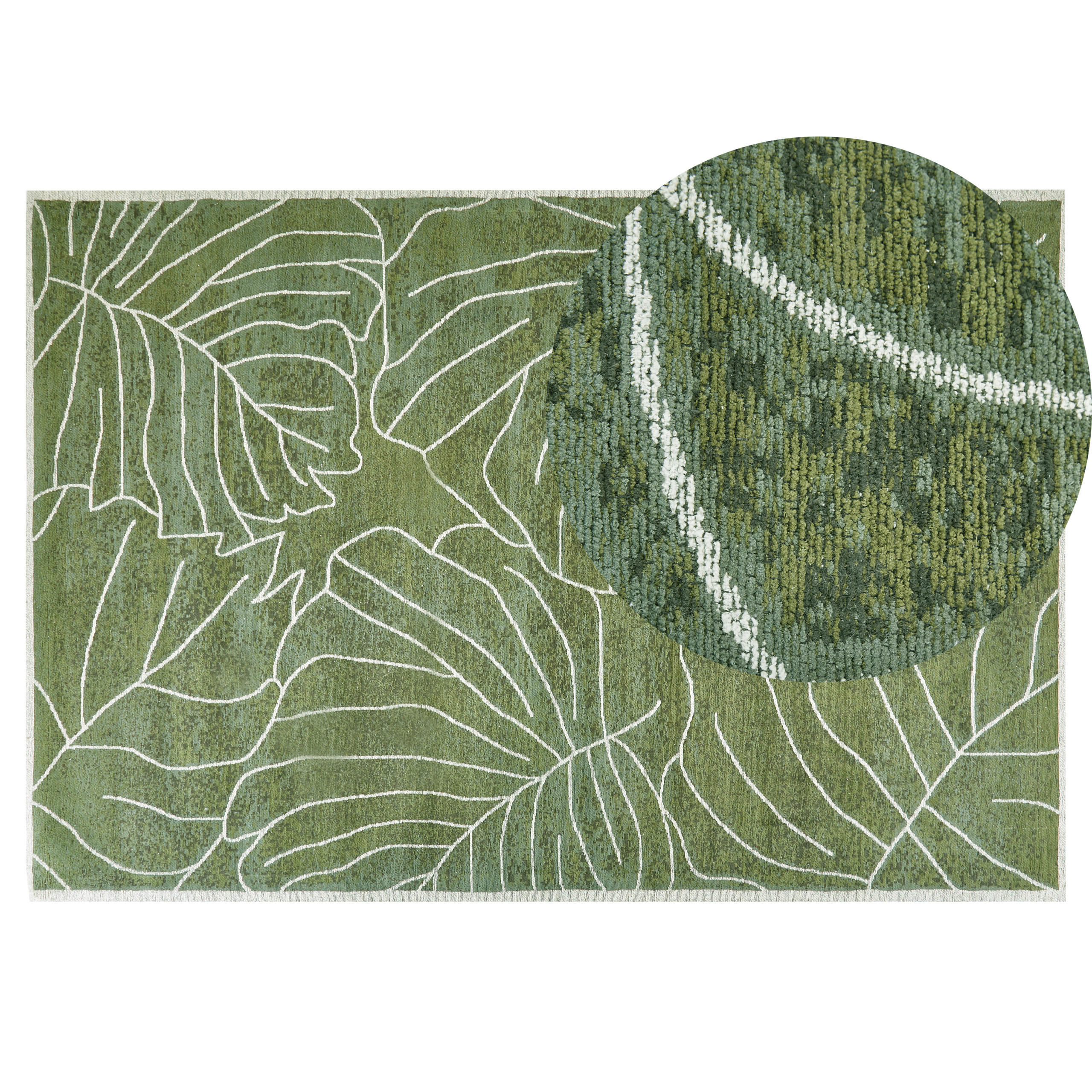 KURZFLOR-TEPPICH Sarmin 200/140 cm - Grün, Textil (140/200cm) - Beliani