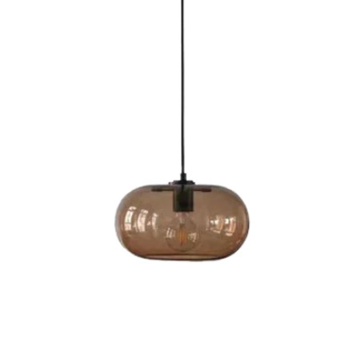LED-HÄNGELEUCHTE Mokka 4W 25/25/18-150 cm - Mokka, Glas (30/30/15cm) - Authentics