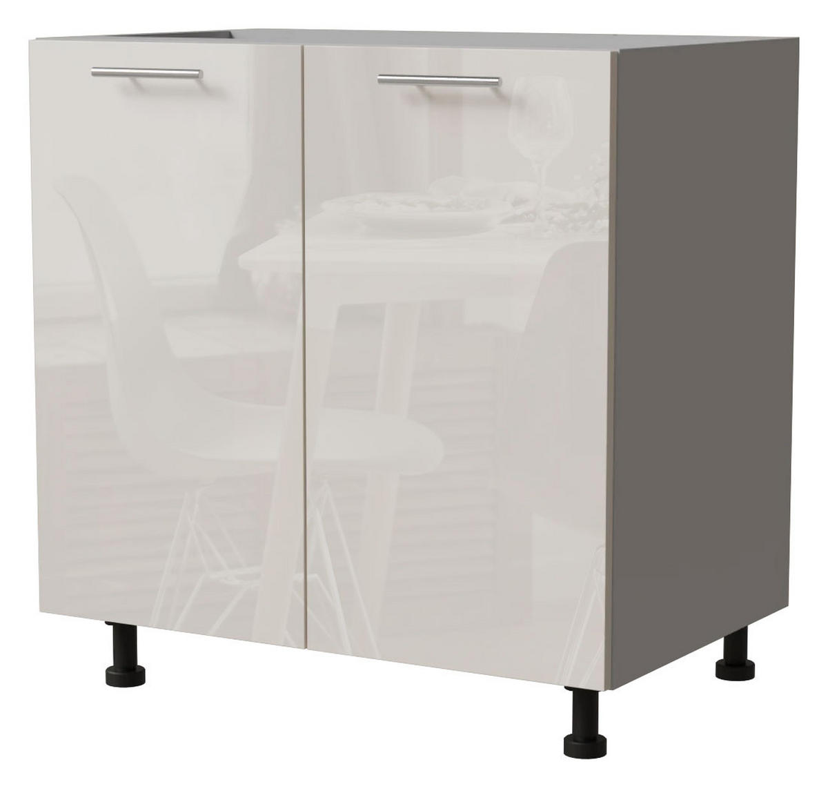 UNTERSCHRANK Brerra D11/80 80 / 50 / 82 cm - Creme/Grau, Holz/Holzwerkstoff (80/82/50cm) - Feldmann-Wohnen