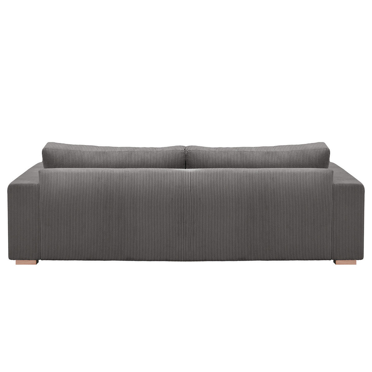 BIG-SOFA - Buchefarben/Grau, Holz/Buchenholz (254/85/104cm) - home24