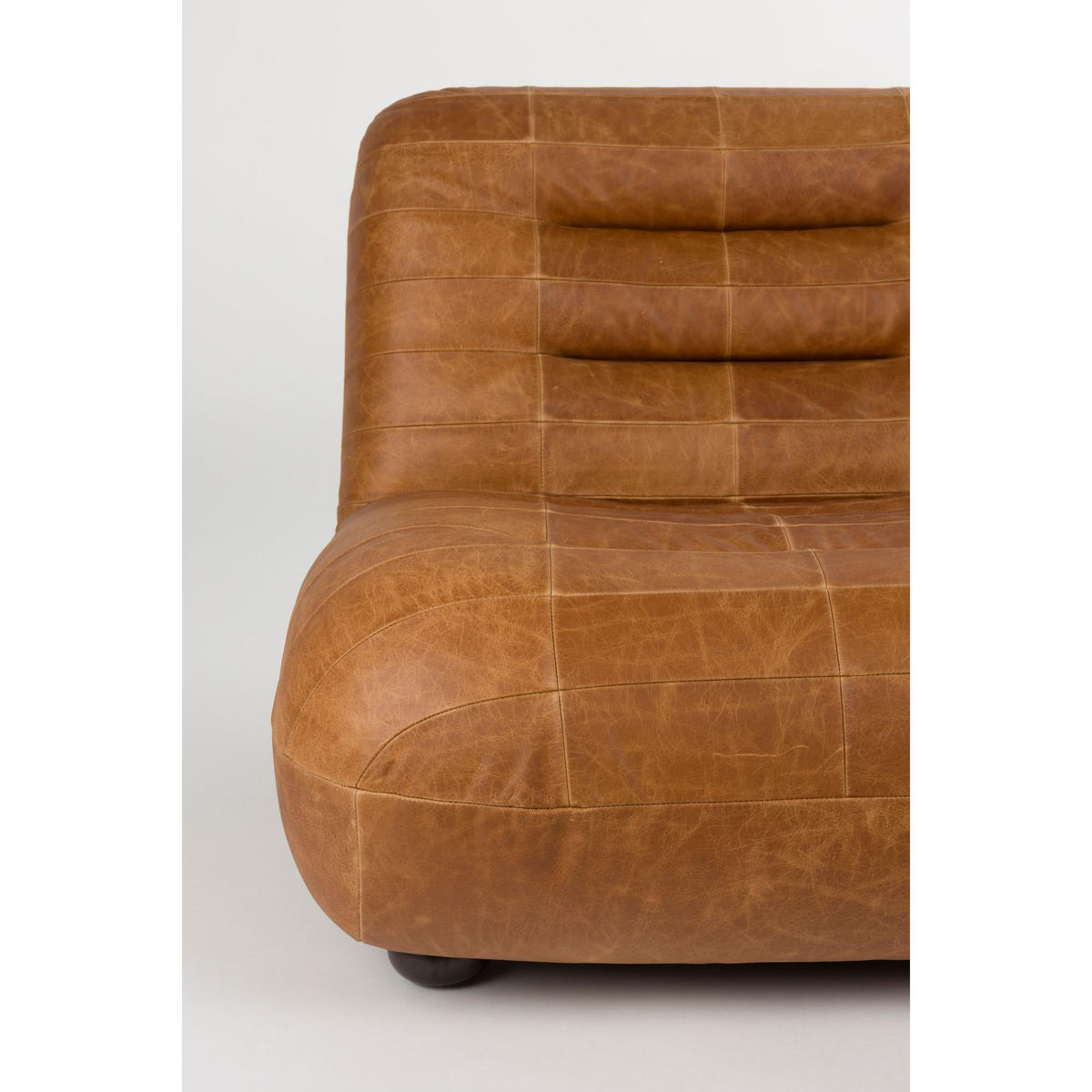 SESSEL Wyatt Leder Cognac Braun - Cognac, Leder (87/70.5/101cm) - Dutchbone