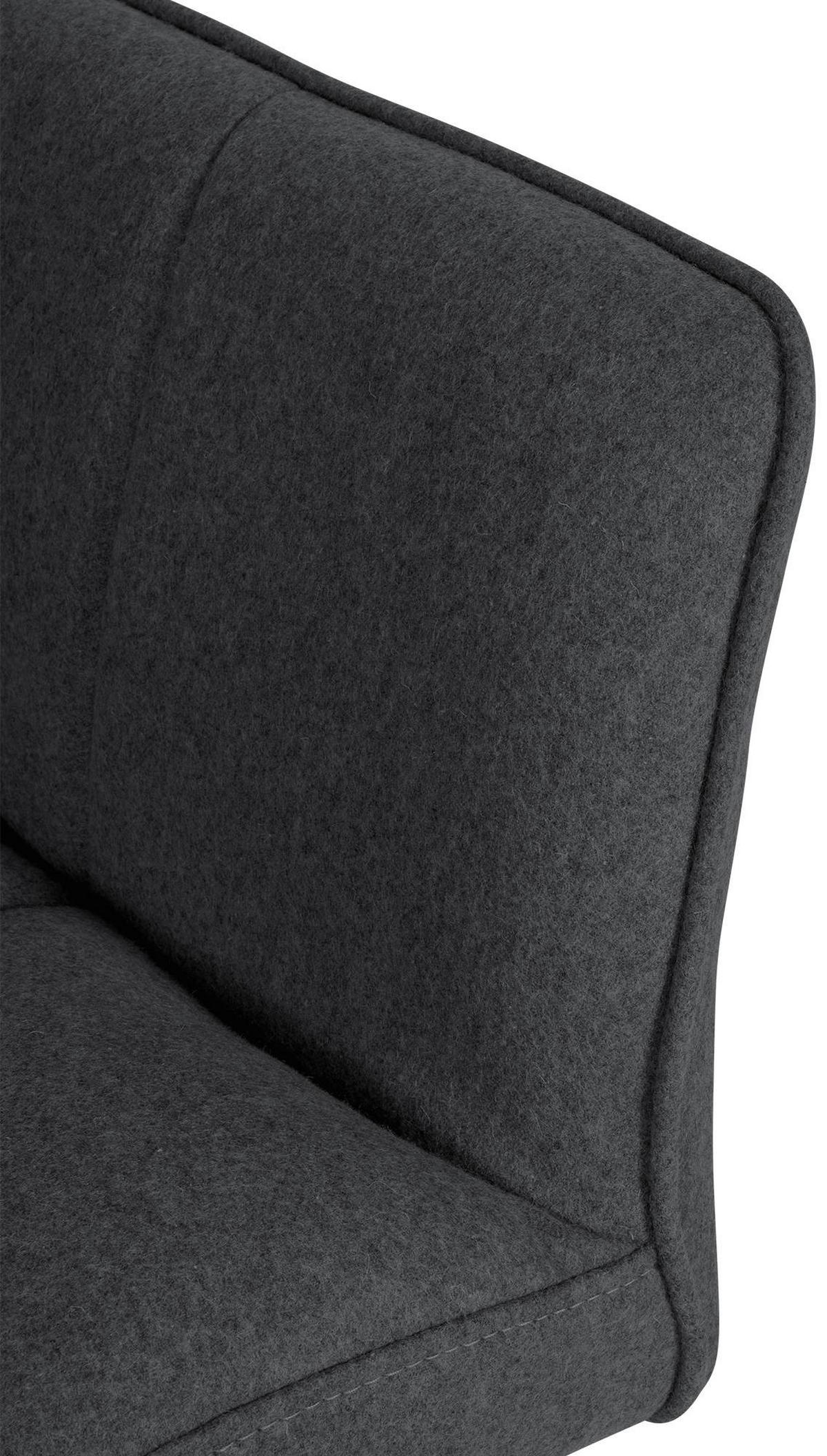 SESSEL Filz Anthrazit - Anthrazit/Schwarz, Textil/Metall (64/75/48cm) - CLP