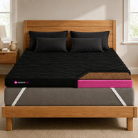 MARPUR TOP5 Kokos Topper 160x200 cm H4, 5 cm, Schwarz - Schwarz, Textil (160/200cm) - Marpur