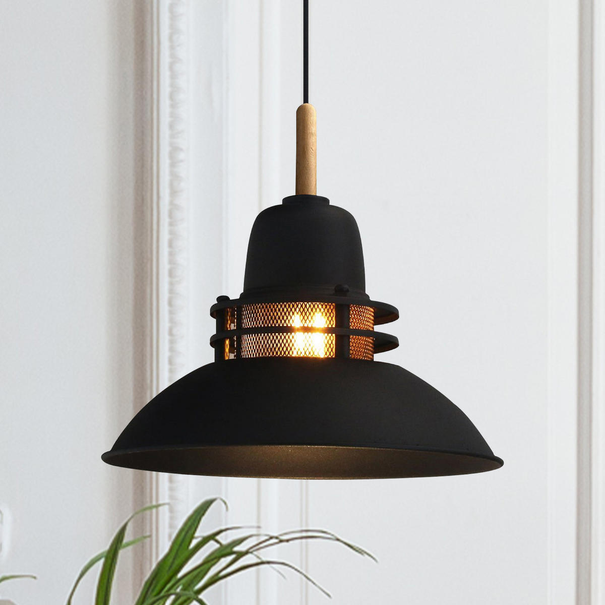 PENDELLEUCHTE Torch - Schwarz, Metall (28/34/28cm) - Bamyum