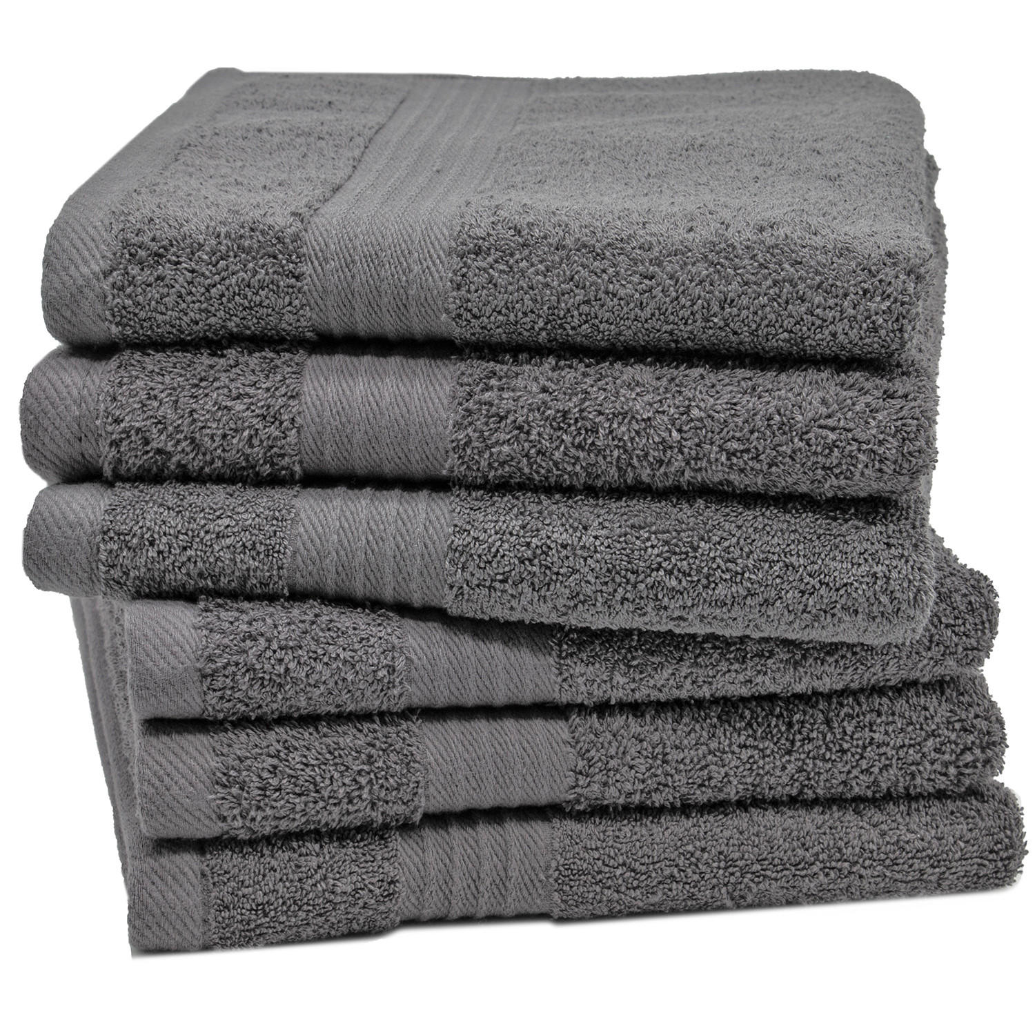 HANDTÜCHER, 6er-Set, 50x70 cm, 100% Baumwolle, Grau - Anthrazit, Textil (50/70cm) - Zollner