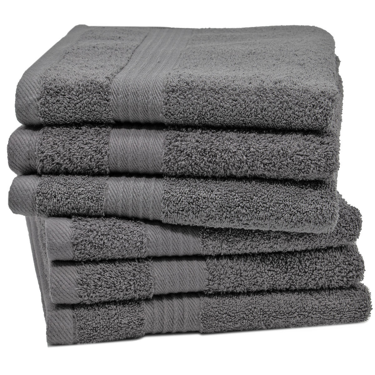 HANDTÜCHER, 6er-Set, 50x70 cm, 100% Baumwolle, Grau - Anthrazit, Textil (50/70cm) - Zollner
