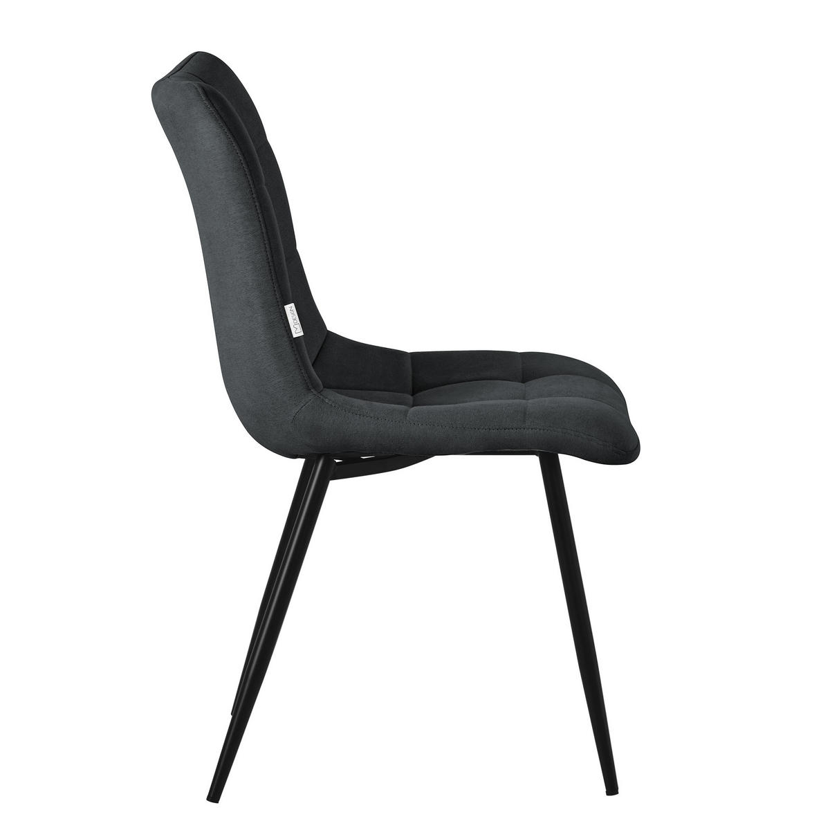 ESSZIMMERSTÜHLE 6ER-SET Anthrazit Stoffbezug - Anthrazit/Schwarz, Textil/Metall (49/89/60.5cm) - ML-DESIGN