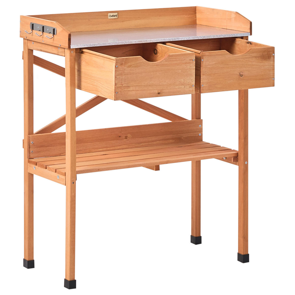 PFLANZTISCH 77/89 cm Tannenholz Hellbraun Ravanusa - Hellbraun/Braun, Holz - Beliani