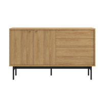SIDEBOARD Olar Holzoptik Hickory Natur 154 cm - Beige/Goldfarben, Holzwerkstoff/Metall (154/92.5/38cm) - Selsey