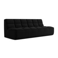 3-SITZER SOFA Samt Stoff Schwarz - Schwarz, Kunststoff/Textil (210/75/93cm) - Makamii