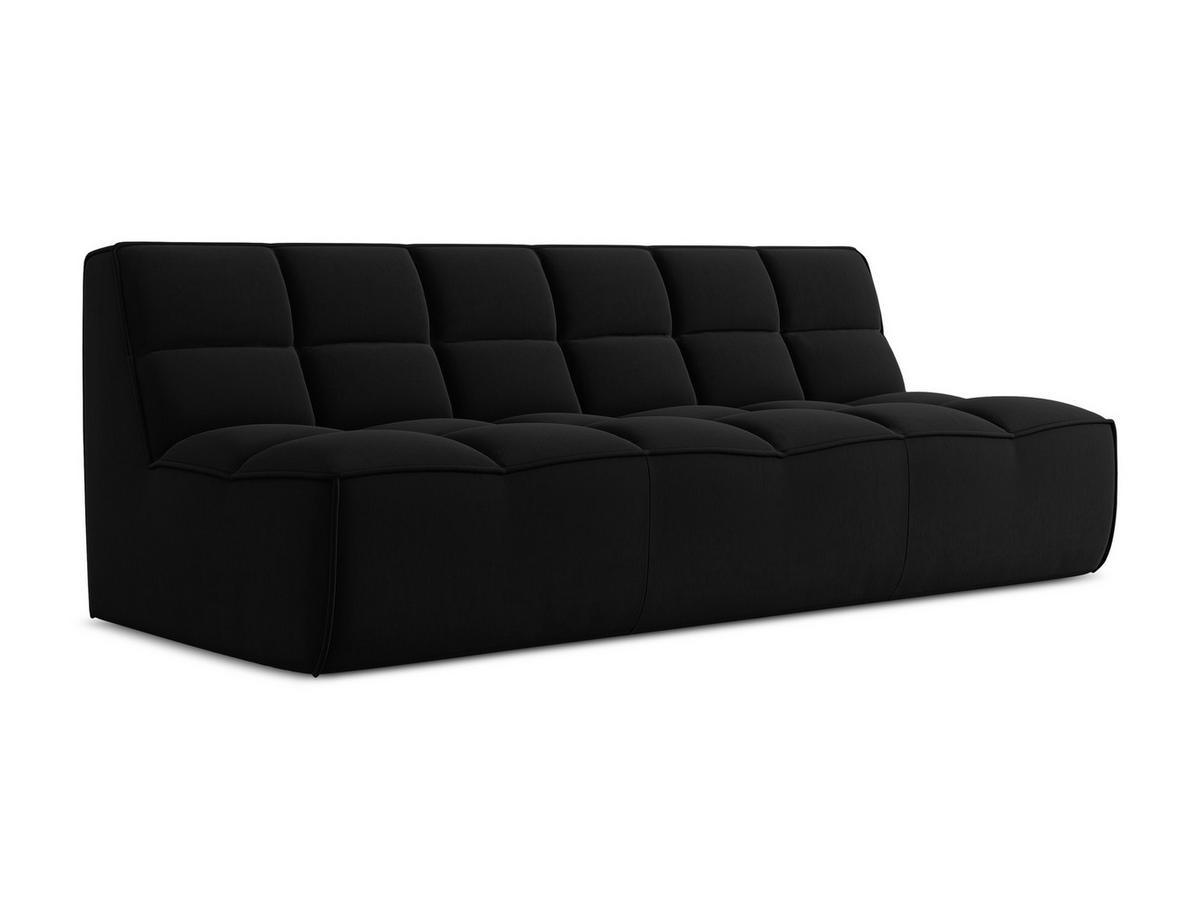 3-SITZER SOFA Samt Stoff Schwarz - Schwarz, Kunststoff/Textil (210/75/93cm) - Makamii