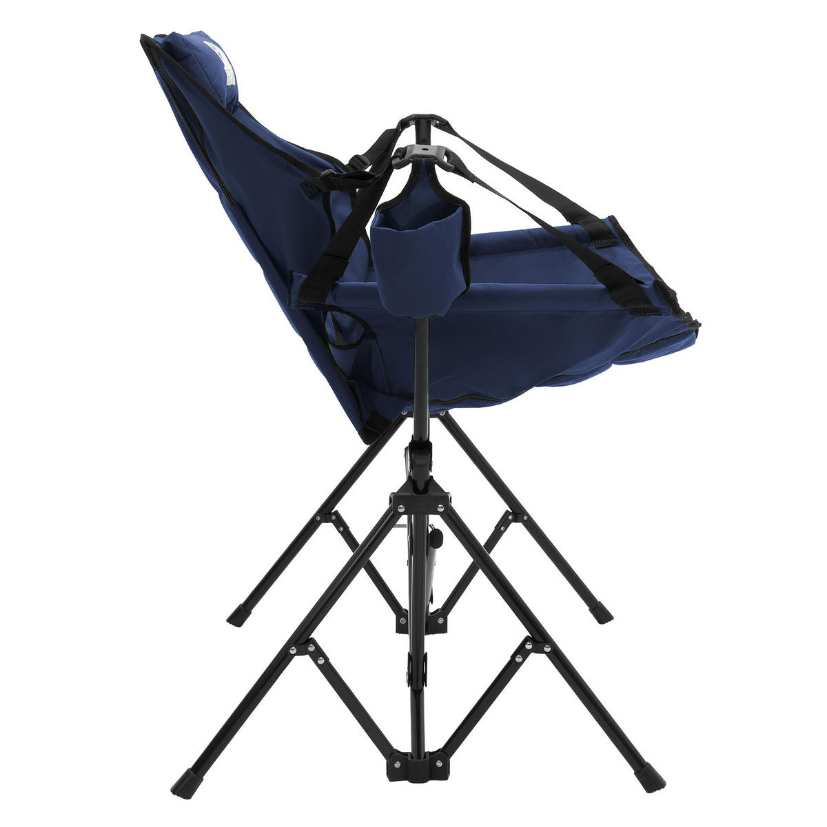 CAMPINGSTUHL faltbar Schaukelstuhl bis 150 kg Angelstuhl Outdoor Blau mit Stahlgestell - Blau, Textil/Metall (105/107/82cm) - ECD-Germany