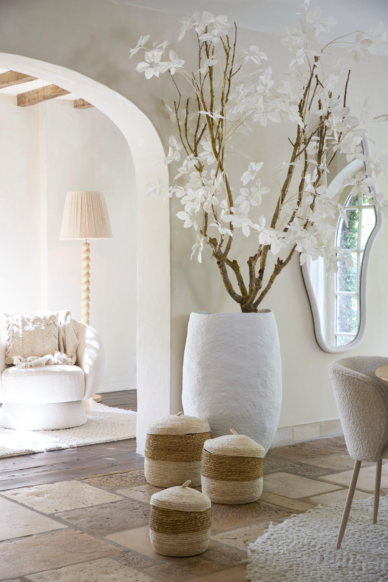 KORB Kenmare Braun Ø34/36 cm 3er-Set - Creme, Naturmaterialien (34/36/34cm) - Light & Living