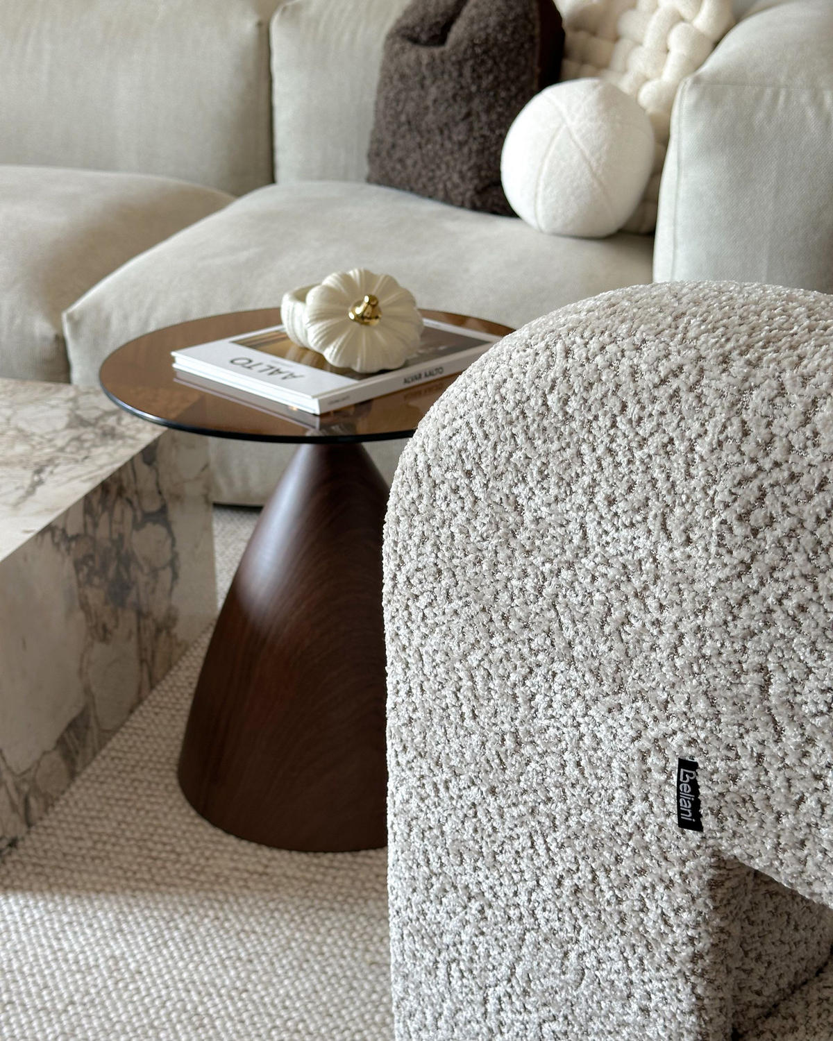 SESSEL Chenillegewebe Beige Vidsel - Beige, Textil (76/78/60cm) - Beliani