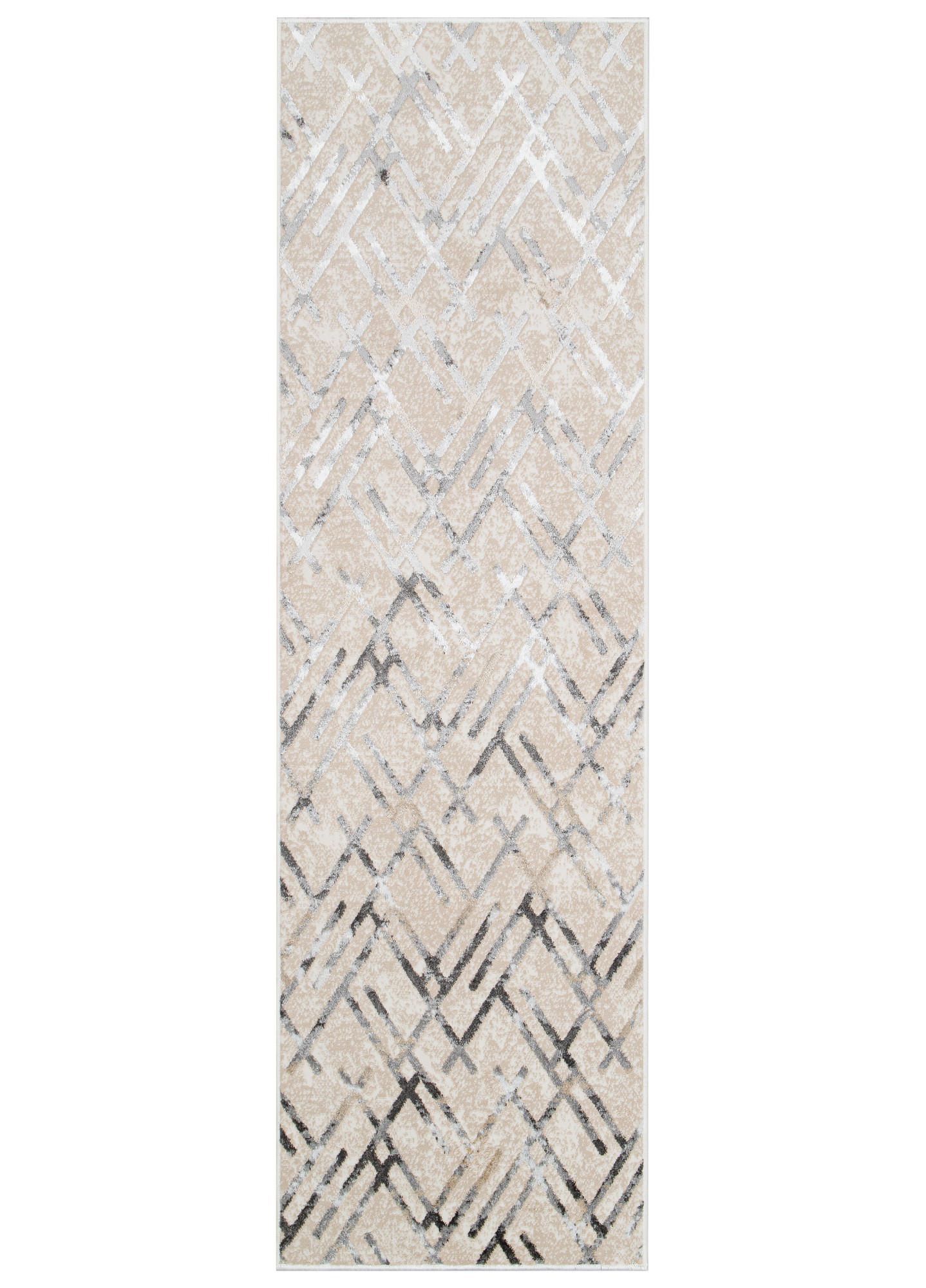 LÄUFER Crystal Hellgrau Marmor Optik 100/300 cm - Hellgrau, Textil (100/300cm) - Tapiso