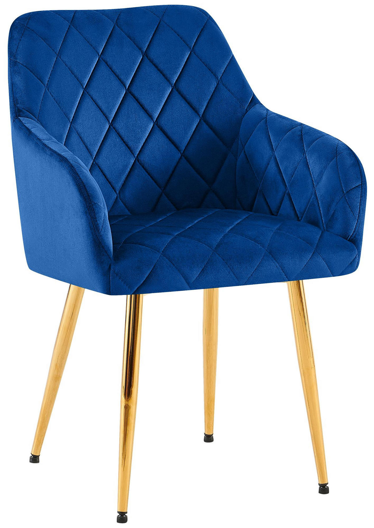 ARMLEHNENSTUHL Samt Dunkelblau - Dunkelblau, Textil (53/83/61cm) - CLP