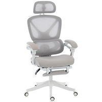BÜROSTUHL Polyester Hellgrau - Hellgrau, Kunststoff/Textil (71/129/70cm) - HOMCOM