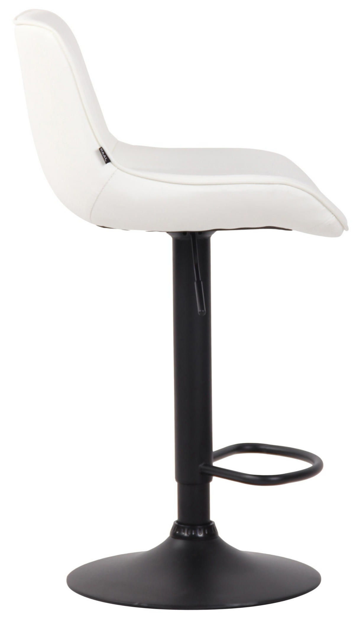 BARHOCKER Lentini Kunstleder 86-108 cm weiß - Weiß, Leder (50/86/50cm) - furnicato