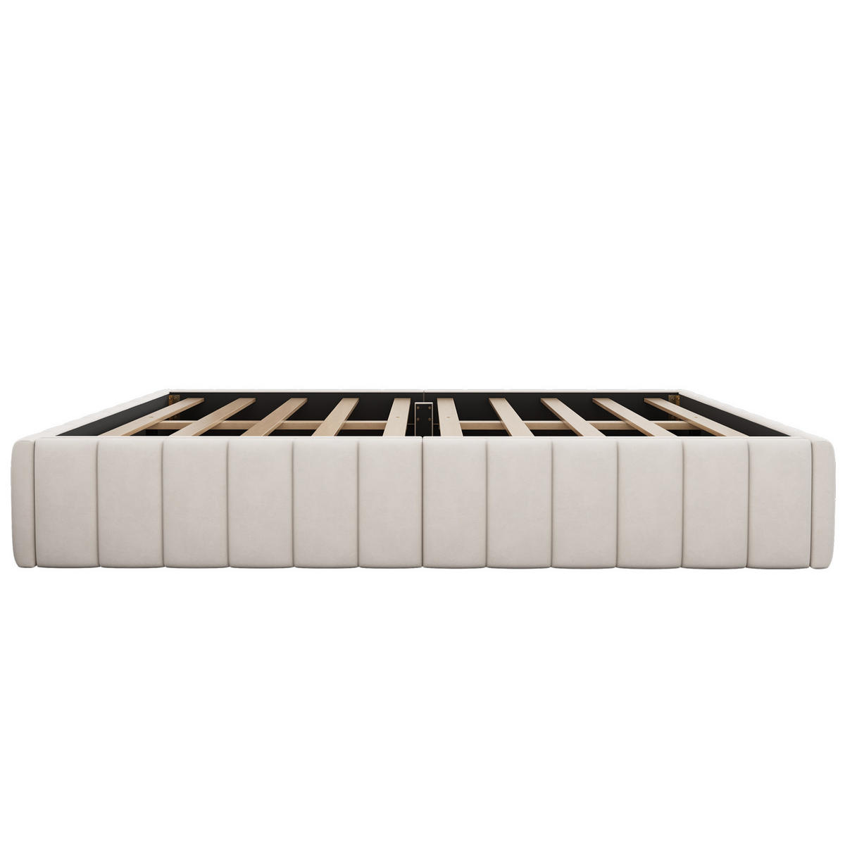 POLSTERBETT aus Samt 140x200 cm Beige mit 4 Schubladen und Lattenrost - Beige, Textil (140/200cm) - IVMEU