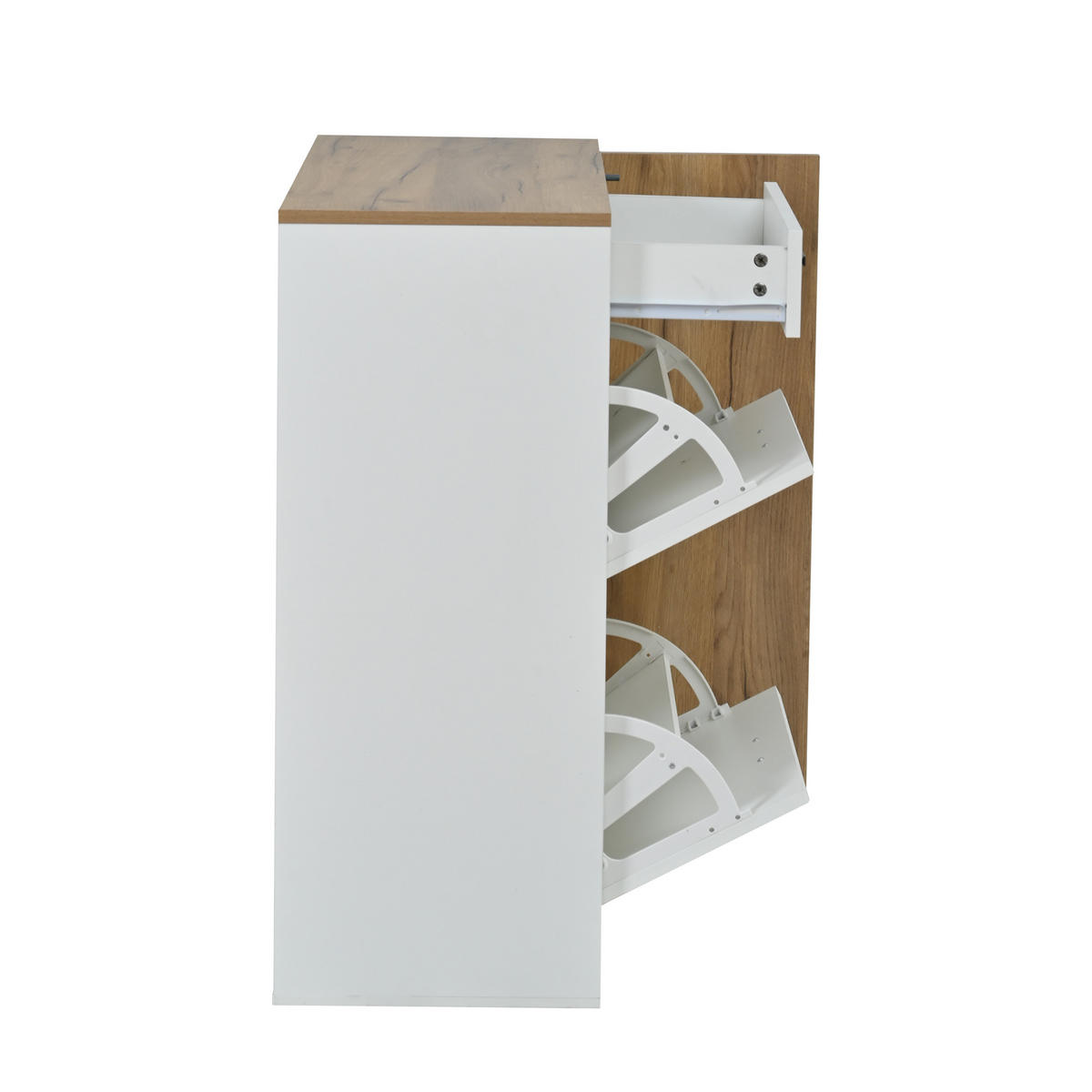 SCHUHSCHRANK aus Spanplatte 85x36x85cm in Weiß mit 5-teiligem Flurset - Weiß, Holzwerkstoff (85/85/36cm) - Modfu