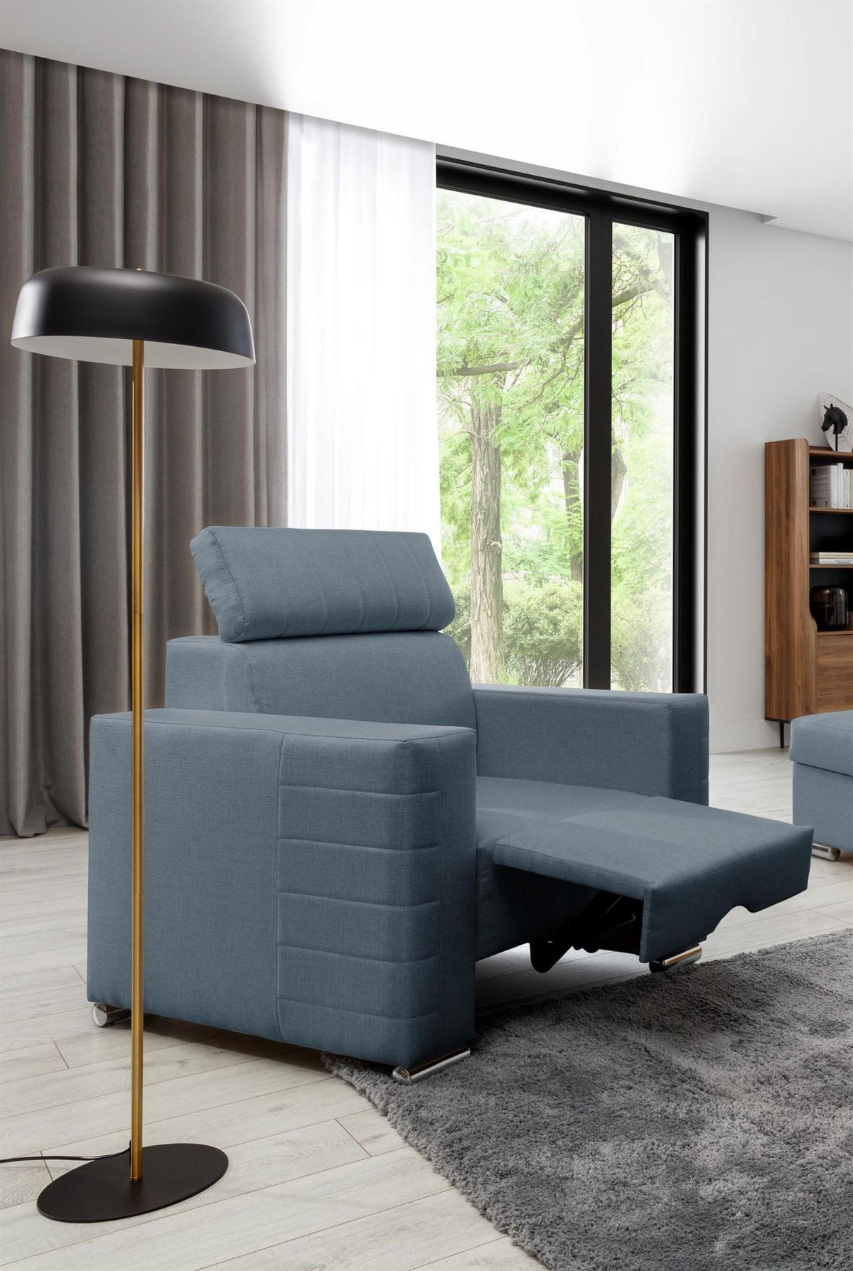 SESSEL Canton In Liverpool - Blau, Holzwerkstoff/Textil (94/92/93cm) - Fun Möbel
