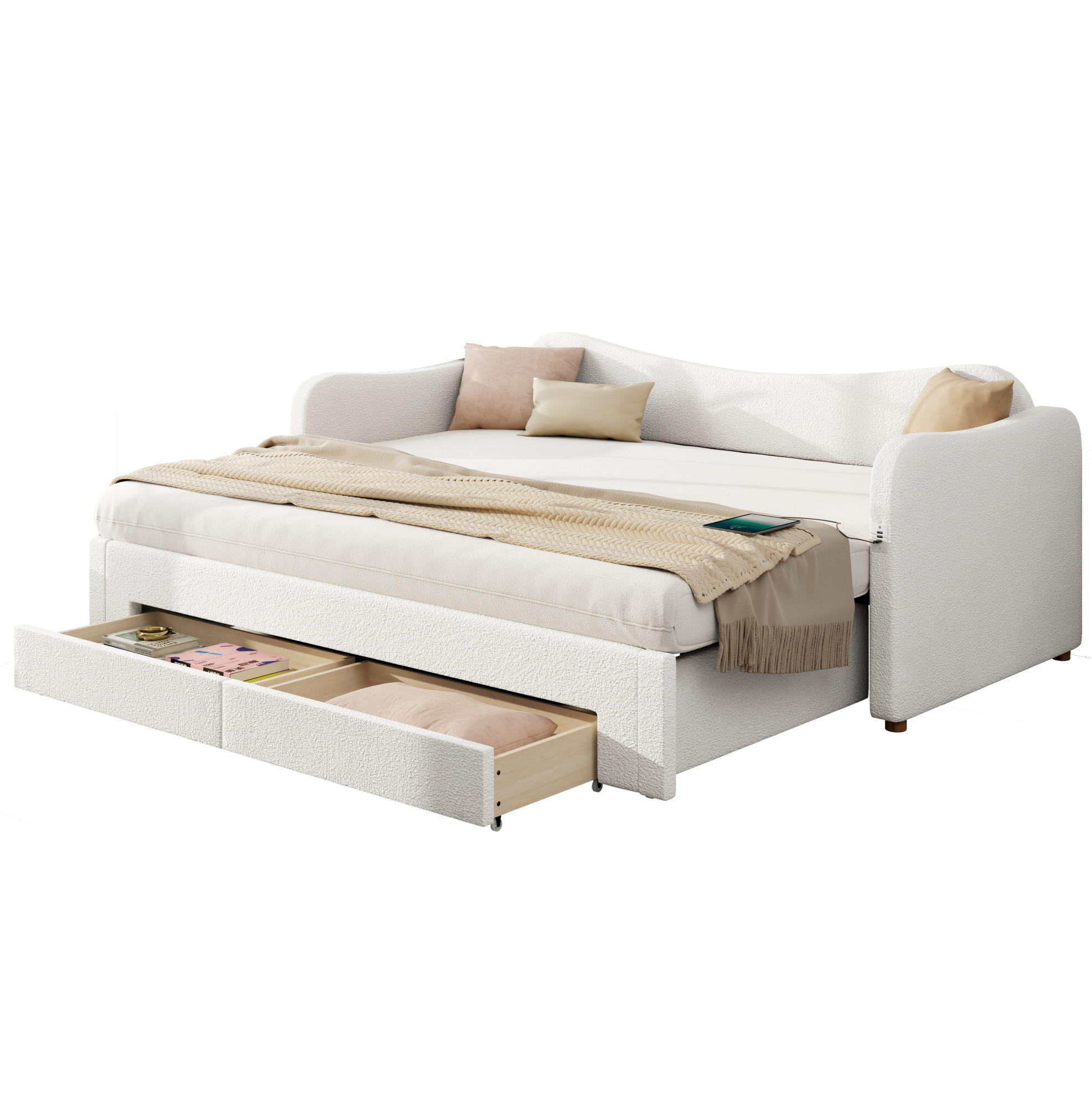 Okmyhome Polsterbett Beige
