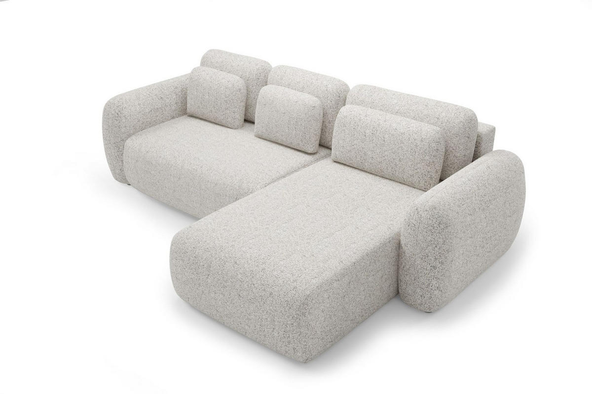 ECKSOFA Gaston Mit Schlaffunktion - Beige, Holzwerkstoff/Textil (304/190cm) - Fun Möbel