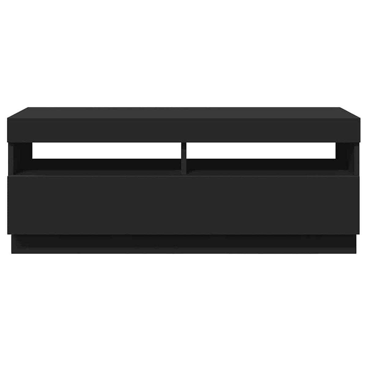 LOWBOARD mit Led-Leuchten 100/35/40 cm aus Holzwerkstoff in Schwarz - Schwarz, Holz (100/40/35cm) - vidaXL