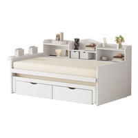 BETT 90/200 cm aus Holz mit Ausziehbett, Weiß - Weiß, Holz (90/200cm) - OKMYHOME