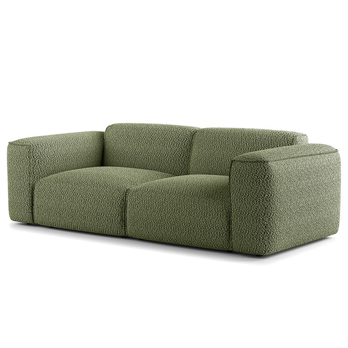 2-SITZER SOFA - Schwarz/Grün, Kunststoff/Textil (220/71/102cm) - home24
