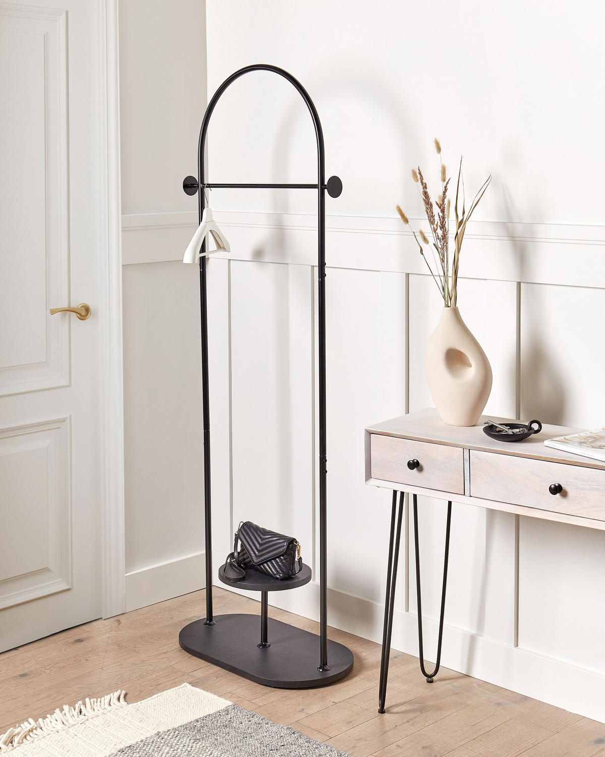 KLEIDERSTÄNDER Metall schwarz 174 cm Hardin - Schwarz, Metall (60/174/33cm) - Beliani