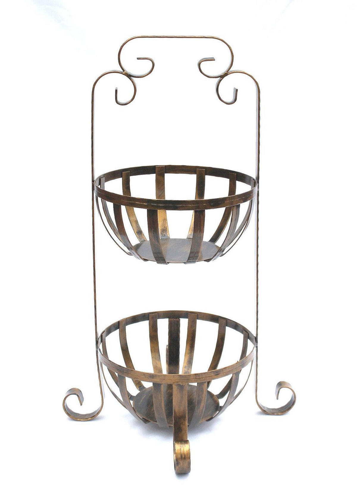 ETAGERE Obstkorb 10-320 mit 2 Körbe 62 cm - Braun, Metall (62cm) - DanDiBo
