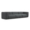 4-SITZER-SOFA Chenille Stoff Grau - Schwarz/Graphitfarben, Kunststoff/Textil (319/70/89cm) - LaMiaSofa