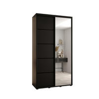 SCHWEBETÜRENSCHRANK 235,2/130/60 2-türig - Schwarz, Holz/Metall (130/235/60cm) - Abiks Möbel