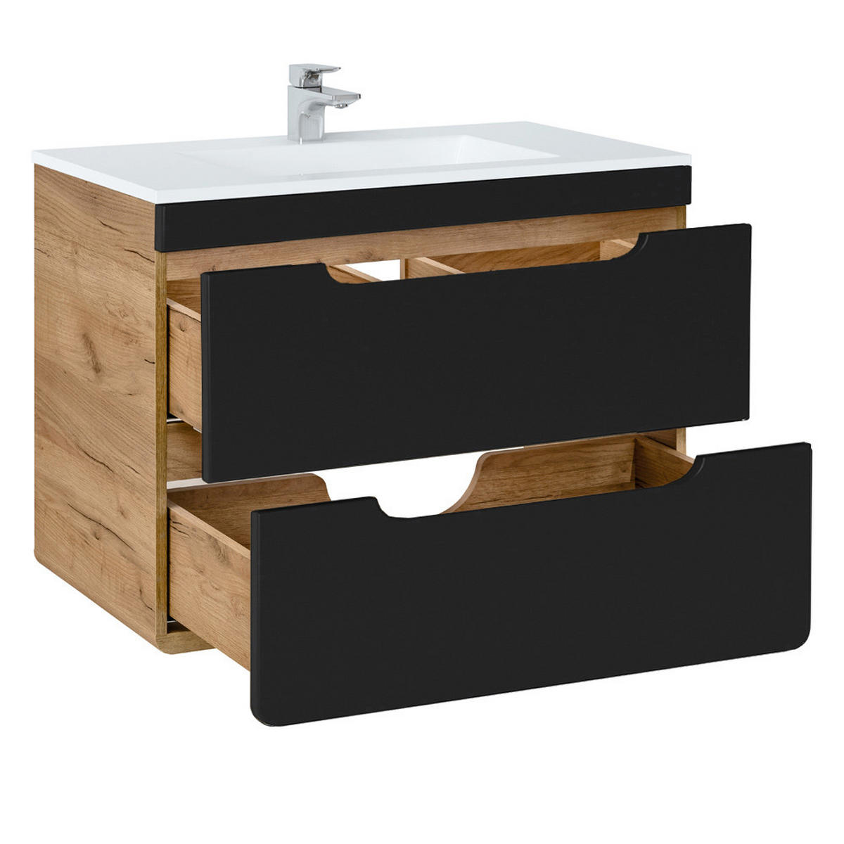 BADMÖBEL-SET 5-TLG. New-luton - Grau, Holzwerkstoff (180/200/46cm) - Lomado