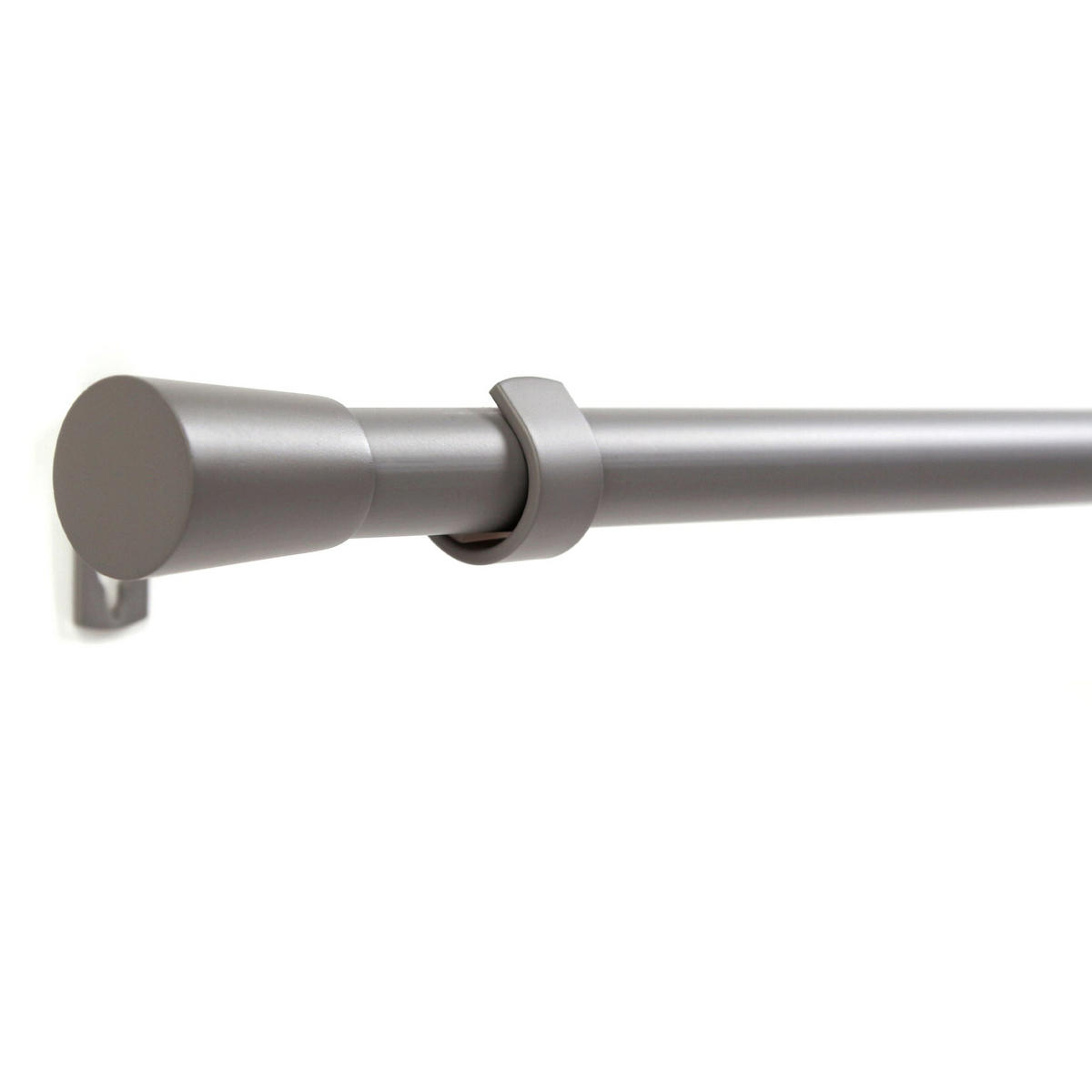 GARDINENSTANGE 1-lauf Kegel - Grau, Metall (140cm) - Deco-Raum