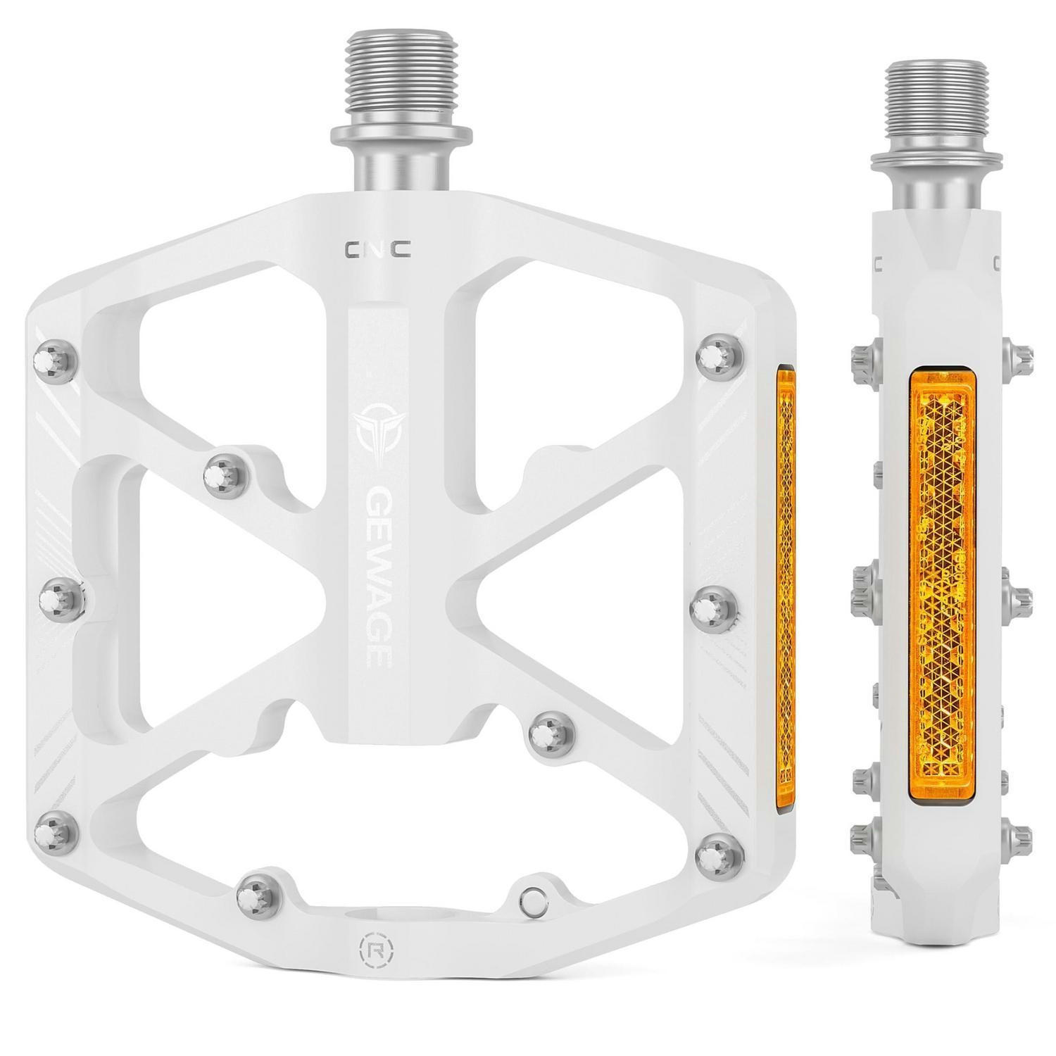 FAHRRADPEDALE mit Reflektoren Aluminium Weiß - Weiß, Metall (10.1/1.5/11.8cm)