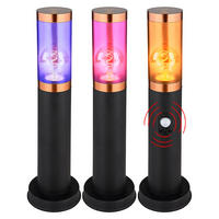 LED AUSSENLEUCHTE Edelstahl Schwarz Kupfer - Schwarz, Metall (7.6/7.6/45cm) - Globo Lighting