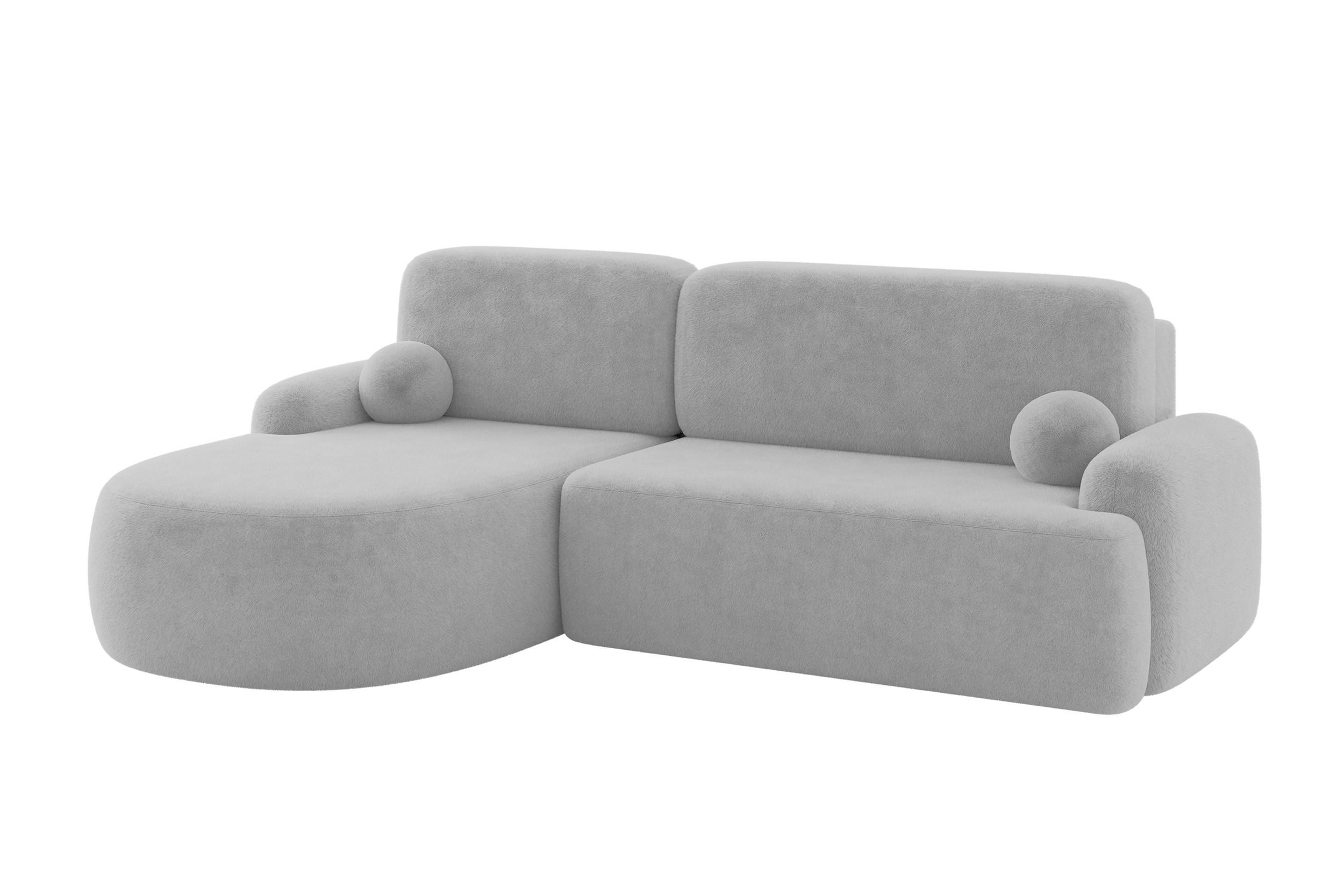 ECKSOFA mit Schlaffunktion und Bettkasten LIRA-L - 264x172x89 Grau - Grau, Holzwerkstoff/Textil (264/172cm) - ALTDECOR