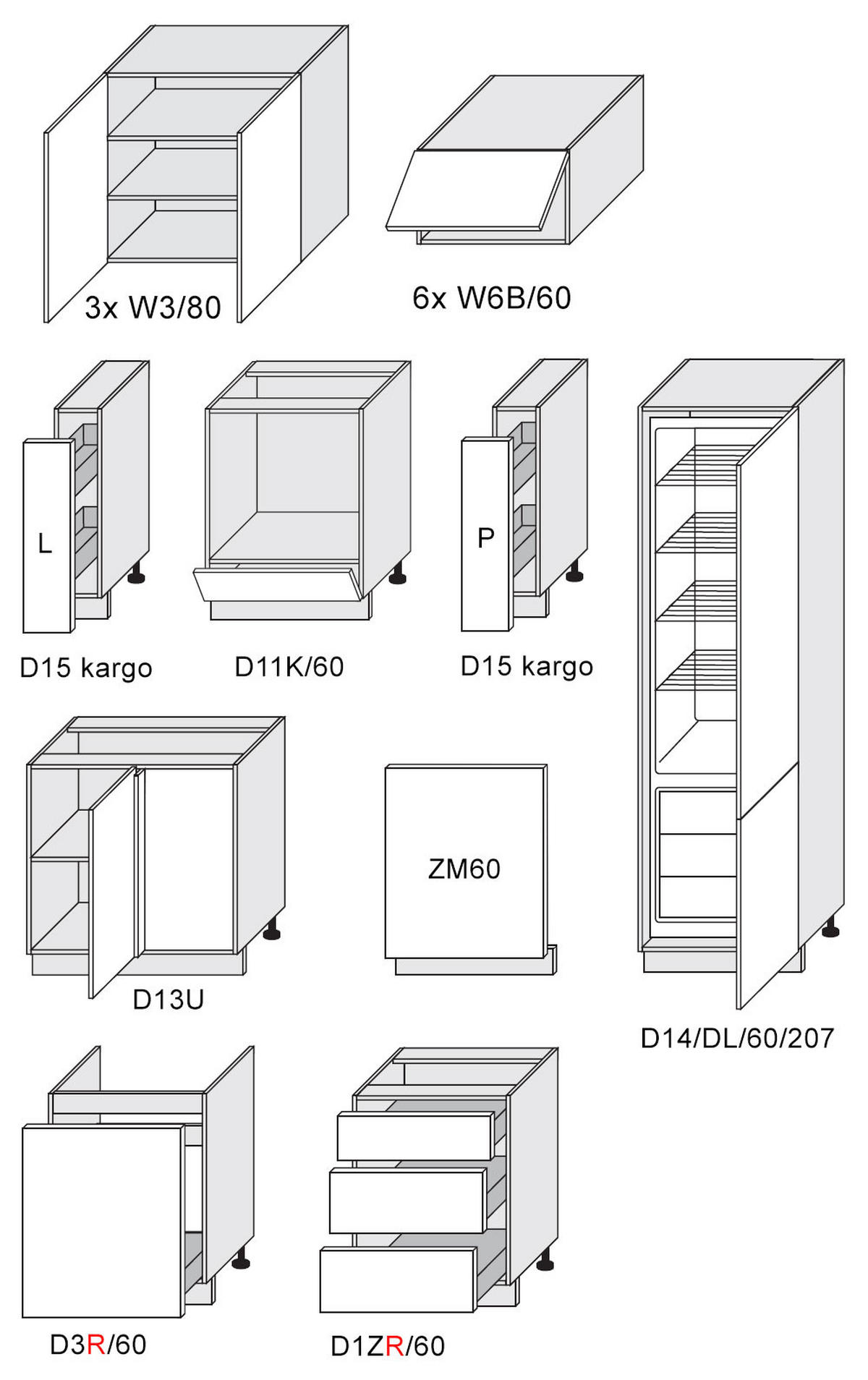 WINKELKÜCHE Narvik (17-teilig) Naturholz / Schwarz Matt REJS Vollauszug - Schwarz/Braun, Holzwerkstoff/Metall (306/243/195cm) - Feldmann-Wohnen