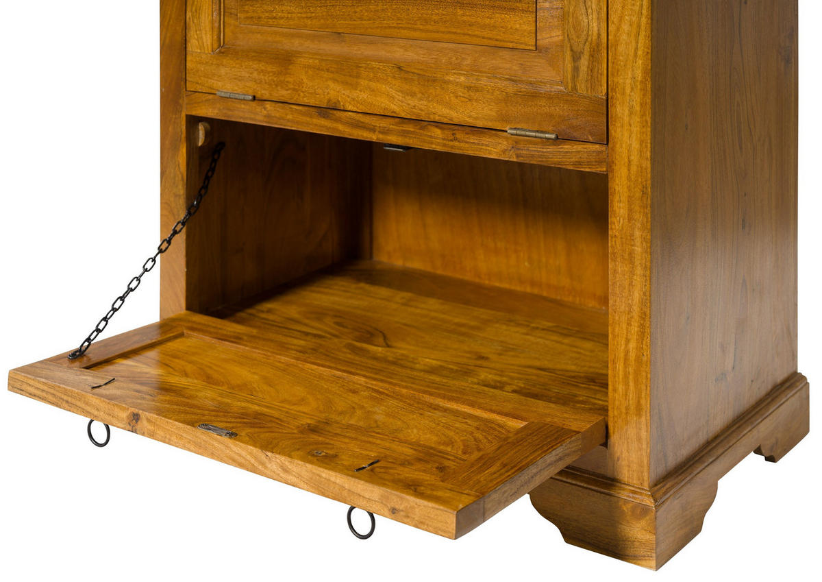 KOMMODE Akazie 80x45x100 honig lackiert OXFORD #0904 - Braun, Holz (80/100/45cm) - Massivmoebel24