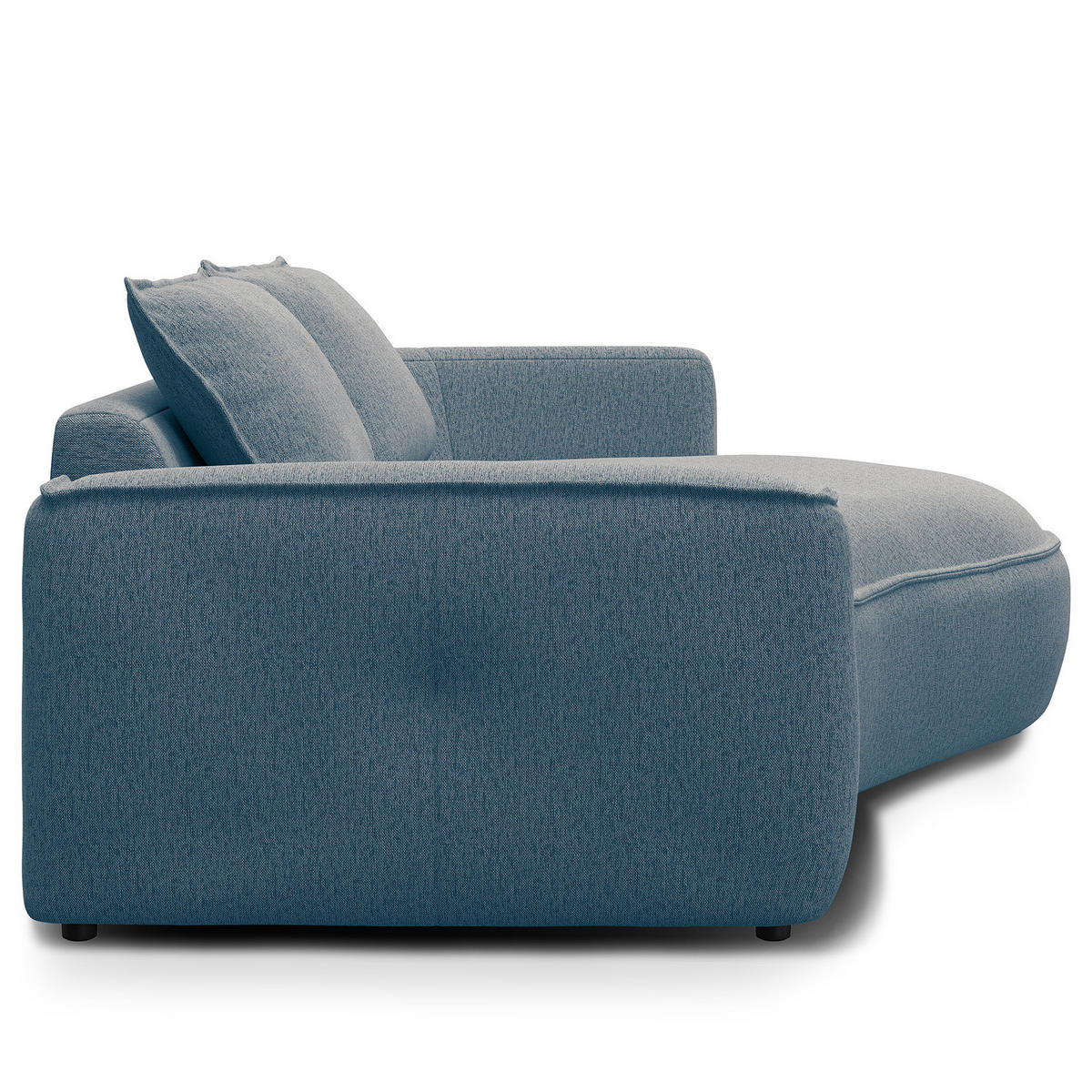 2,5-SITZER SOFA - Blau/Schwarz, Kunststoff/Textil (217/82/146cm) - home24