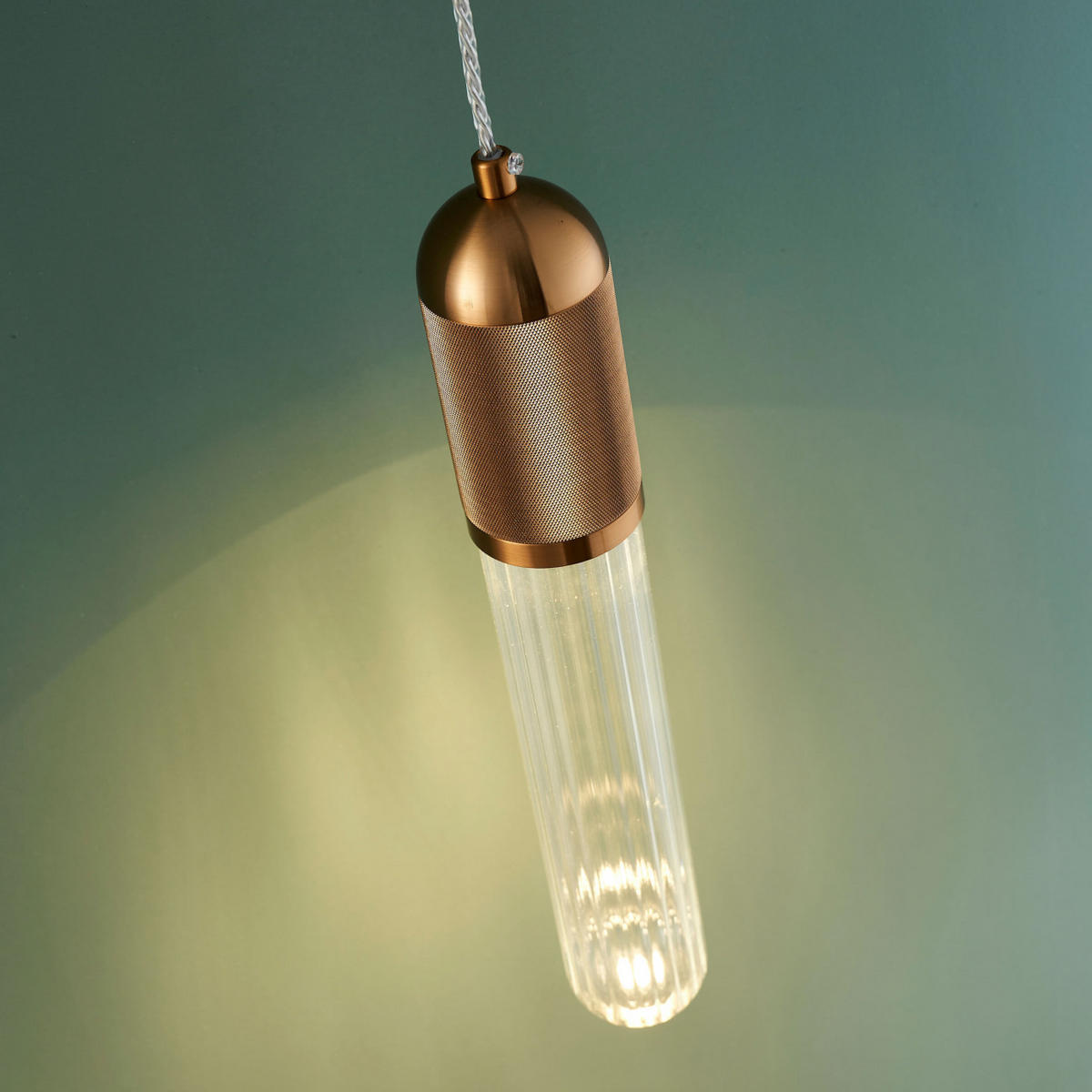 HÄNGELEUCHTE Hita, Gold / Messing, 41cm - Goldfarben, Glas (145/6.5/41cm) - KOSILUM