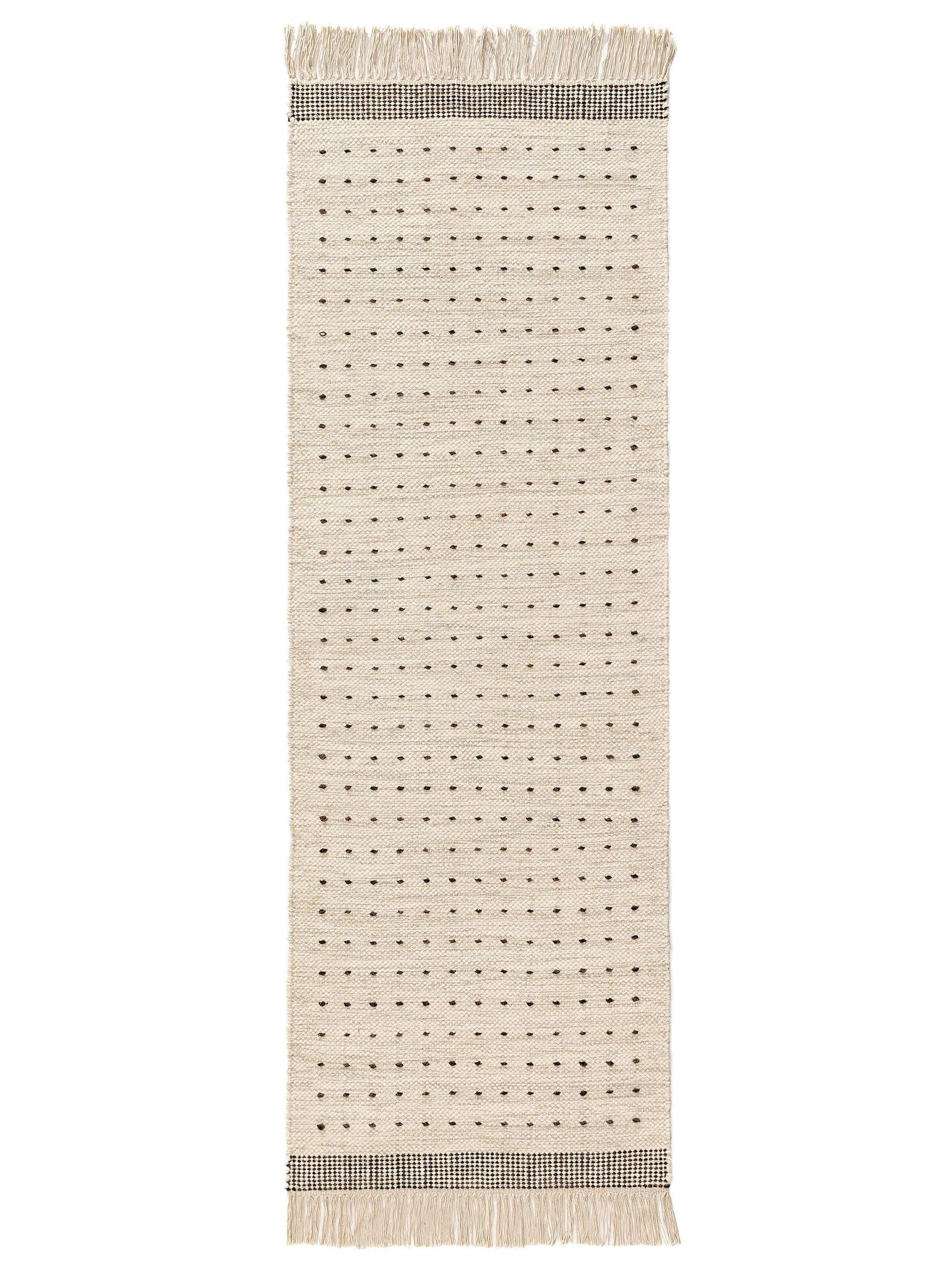 WOLLTEPPICH-LÄUFER Bahati Schwarz/Weiß 70x200 cm - Schwarz, Textil (70/200cm) - benuta Pop