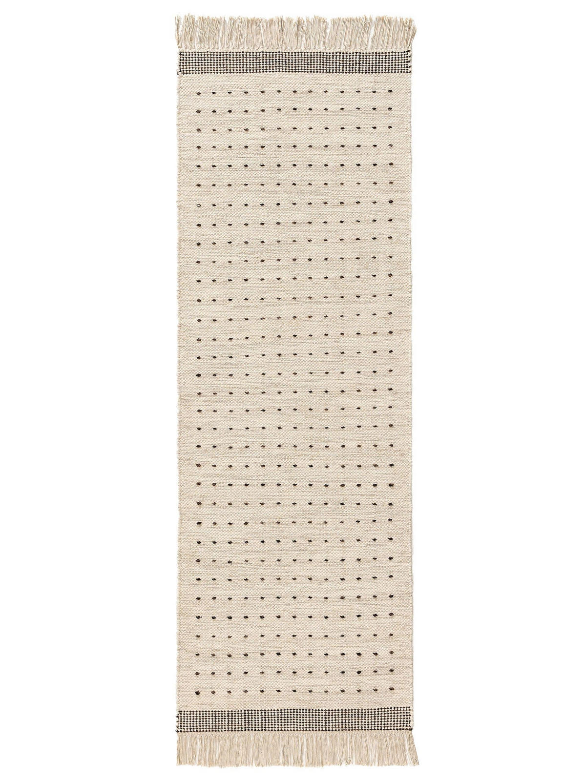 WOLLTEPPICH-LÄUFER Bahati Schwarz/Weiß 70x200 cm - Schwarz, Textil (70/200cm) - benuta Pop
