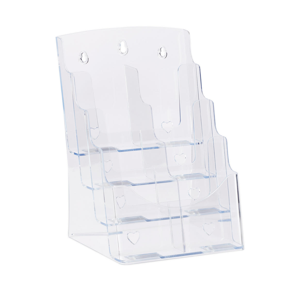 PROSPEKTHALTER A4 - Transparent, Kunststoff (24.5/35/24cm) - Relaxdays