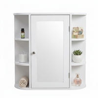 SPIEGELSCHRANK - Weiß, Glas/Holzwerkstoff (61/58/18cm) - Relaxdays