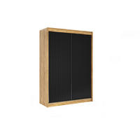 KLEIDERSCHRANK RYFLOX - 150 - Eichefarben|Schwarz - Eichefarben/Schwarz, Holzwerkstoff (150/215/61cm) - ALTDECOR